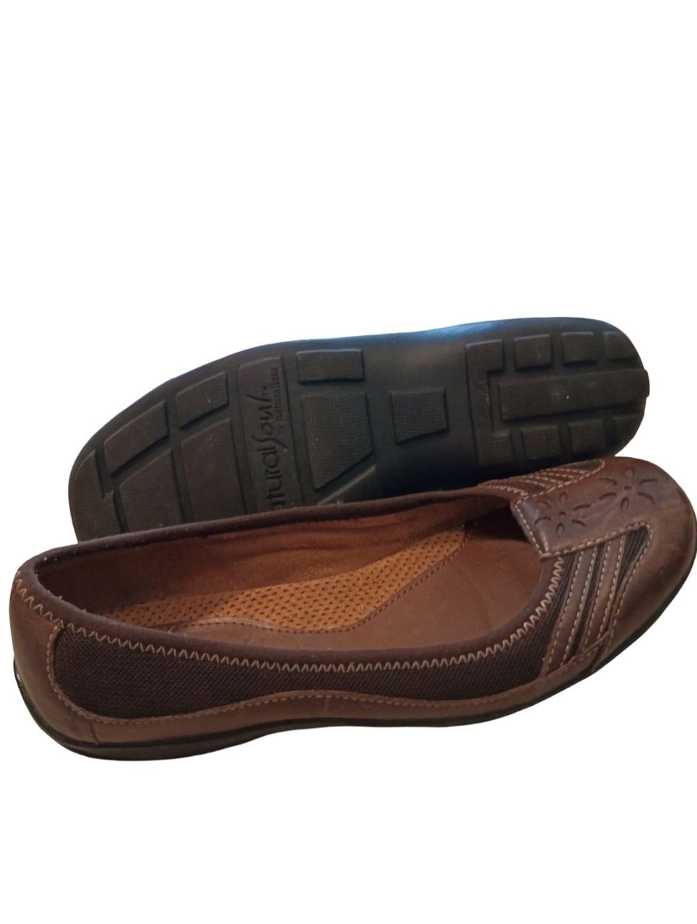 Natural Soul Brown Slip-On Perforated Comfort Loafers